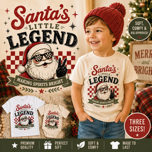 Santa's Little Legend Shirt, Toddler Christmas Shirt, Baby Christmas Bodysuit, Funny Santa Shirt, Retro Christmas Tee, Kids Holiday Outfit, Christmas Gift