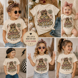 Girls Tiger Shirt, Stay Wild Kids Tee, Toddler Girl Graphic Shirt, Baby Tiger Bodysuit, Leopard Print Tiger Shirt, Wild Child Gift