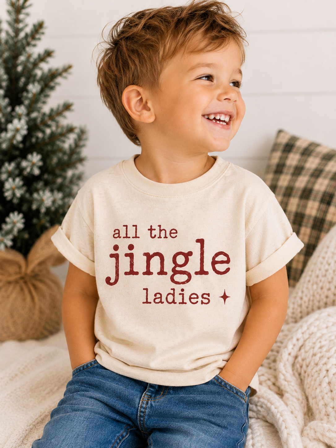 All the Jingle Ladies Kids Christmas Shirt, Funny Toddler Christmas Tee, Baby Christmas Bodysuit, Holiday Shirt for Kids