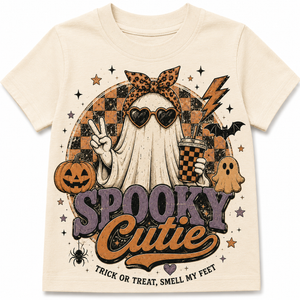 Cute Ghost Halloween Shirt for Kids, Spooky Cutie Toddler Tee, Baby Halloween Bodysuit, Girls Halloween Shirt, Retro Ghost Tee
