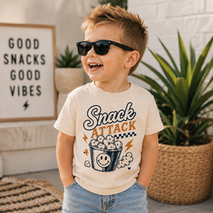 Snack Attack Shirt, Funny Kids Shirt, Popcorn Shirt, Toddler Graphic Tee, Baby Bodysuit, Snack Lover Shirt, Cute Foodie Shirt, Kids Gift