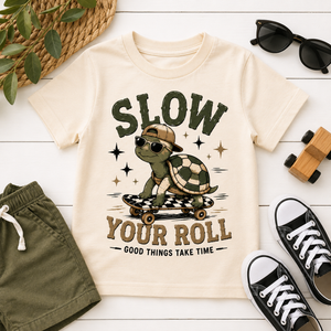 Slow Your Roll Turtle Shirt, Funny Turtle Shirt, Kids Skateboard Shirt, Toddler Graphic Tee, Baby Turtle Bodysuit, Skateboarding Turtle Shirt, Cute Animal Tee
