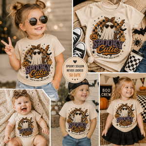 Cute Ghost Halloween Shirt for Kids, Spooky Cutie Toddler Tee, Baby Halloween Bodysuit, Girls Halloween Shirt, Retro Ghost Tee