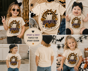 Cute Ghost Halloween Shirt for Kids, Spooky Cutie Toddler Tee, Baby Halloween Bodysuit, Girls Halloween Shirt, Retro Ghost Tee