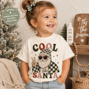Kids Christmas Shirt, Cool Like Santa Shirt, Toddler Christmas Tee, Baby Christmas Bodysuit, Retro Santa Shirt for Boys Girls