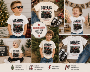 Personalized Monster Truck Christmas Shirt, Custom Name Christmas Shirt, Kids Christmas Truck Tee, Toddler Christmas Shirt, Christmas Crew Shirt, Holiday Gift