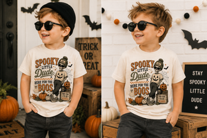 Spooky Little Dude Halloween Shirt, Funny Halloween Shirt for Kids, Baby Halloween Outfit, Toddler Skeleton Shirt, Here for the Boos Tee