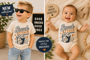 Snack Attack Shirt, Funny Kids Shirt, Popcorn Shirt, Toddler Graphic Tee, Baby Bodysuit, Snack Lover Shirt, Cute Foodie Shirt, Kids Gift
