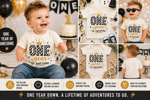One Year of Awesome First Birthday Shirt, First Birthday Outfit, Cake Smash Shirt, Birthday Boy Tee, Birthday Girl Outfit, One Year Old Shirt