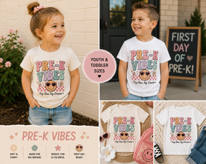 Pre K Vibes Shirt, First Day of Pre K Shirt, Preschool Shirt, Back to School Shirt, Toddler School Shirt, Pre K Outfit, Kids School Tee