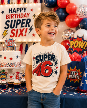 6th Birthday Shirt Boy, Super 6 Birthday Shirt, Superhero Birthday Tee, Boy Turning Six Shirt, 6 Year Old Birthday Outfit