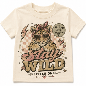 Girls Tiger Shirt, Stay Wild Kids Tee, Toddler Girl Graphic Shirt, Baby Tiger Bodysuit, Leopard Print Tiger Shirt, Wild Child Gift