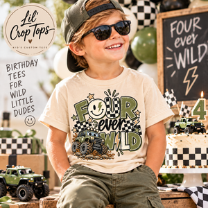 4th Birthday Boy Shirt, Monster Truck Birthday Shirt, Four Ever Wild Shirt, 4 Year Old Boy Birthday Outfit, Monster Truck Party