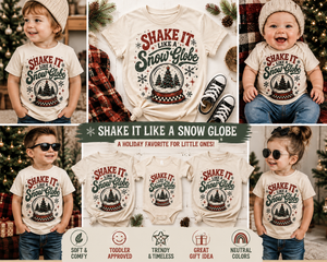 Kids Christmas Shirt, Snow Globe Christmas Tee, Toddler Christmas Shirt, Baby Christmas Bodysuit, Retro Holiday Shirt, Christmas Outfit
