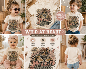 Tiger Shirt for Girls, Wild Soul Kids Shirt, Toddler Tiger Tee, Baby Girl Tiger Shirt, Retro Animal Graphic Tee, Wild Child Gift