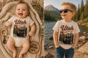Utah Baby Gift, Utah Kids Shirt, Utah Baby Bodysuit, Toddler Utah Shirt, Beehive State Tee, Little Explorer Mountain Adventure Outfit