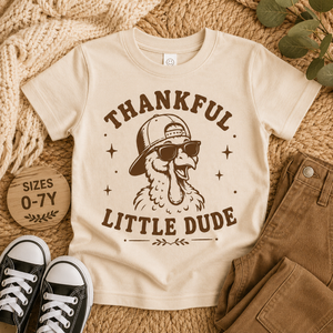 Thankful Little Dude Shirt, Toddler Thanksgiving Shirt, Baby Thanksgiving Bodysuit, Turkey Shirt for Kids, Funny Thanksgiving Outfit, Fall Graphic Tee