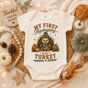 My First Thanksgiving Bodysuit, Baby First Thanksgiving Outfit, Thanksgiving Baby Bodysuit, Little Turkey Bodysuit, Fall Baby Outfit, Thanksgiving Gift
