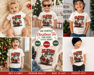 Kids Christmas Shirt, Sleigh All Day Santa Tee, Toddler Christmas Shirt, Baby Christmas Bodysuit, Little Dude Holiday Outfit