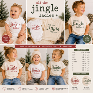 All the Jingle Ladies Kids Christmas Shirt, Funny Toddler Christmas Tee, Baby Christmas Bodysuit, Holiday Shirt for Kids