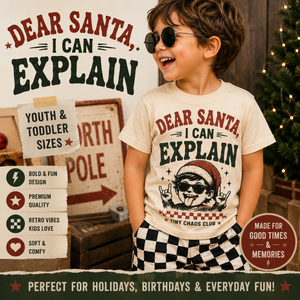 Dear Santa I Can Explain Christmas Shirt, Funny Toddler Christmas Shirt, Baby Holiday Bodysuit, Retro Santa Tee, Christmas Outfit for Kids