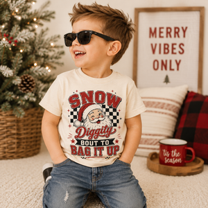 Snow Diggity Bout to Bag It Up Shirt, Funny Santa Christmas Shirt, Toddler Christmas Shirt, Baby Christmas Bodysuit, Retro Santa Tee, Holiday Gift