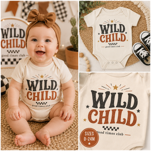 Wild Child Shirt, Wild Child Bodysuit, Western Baby Outfit, Toddler Graphic Tee, Cowboy Baby Clothes, Retro Kids Shirt, Boho Baby Gift