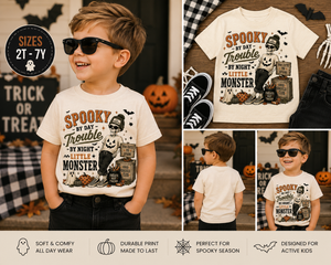 Little Monster Halloween Shirt, Spooky By Day Shirt, Toddler Skeleton Shirt, Baby Halloween Outfit, Vintage Halloween Shirt, Kids Spooky Tee