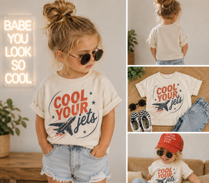 Airplane Shirt for Kids, Cool Your Jets Toddler Tee, Baby Airplane Bodysuit, Aviation Kids Shirt, Pilot Gift, Retro Jet Graphic Tee