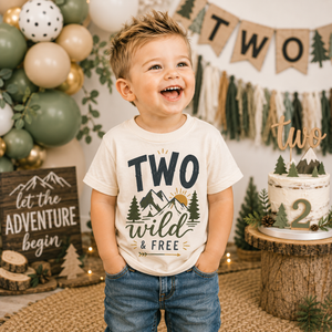 Two Wild Birthday Shirt, 2nd Birthday Shirt, Two Wild and Free Outfit, Second Birthday Boy Shirt, Woodland Birthday Shirt, Adventure Birthday Tee