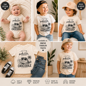 Crocodile Shirt for Kids, After While Crocodile Tee, Toddler Alligator Shirt, Baby Crocodile Bodysuit, Funny Animal Kids Shirt