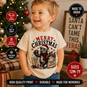 Funny Raccoon Christmas Shirt, Merry Christmas Raccoon Shirt, Toddler Christmas Shirt, Baby Christmas Bodysuit, Retro Holiday Shirt, Woodland Christmas Tee