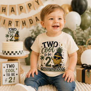 2nd Birthday Shirt, Two Cool Birthday Shirt, Personalized 2nd Birthday Outfit, Toddler Birthday Tee, Pineapple Birthday Shirt