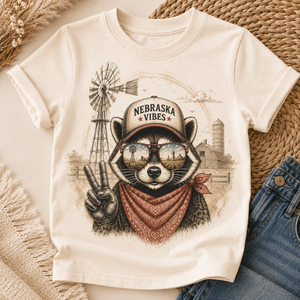 Nebraska Kids Shirt, Nebraska Baby Bodysuit, Toddler Nebraska Tee, Midwest Farm Kids Shirt, Nebraska Baby Gift, Farm Animal Tee