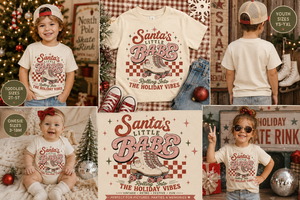 Santa's Little Babe Christmas Shirt, Roller Skate Holiday Shirt, Baby Christmas Outfit, Toddler Retro Christmas Tee, Kids Holiday Shirt
