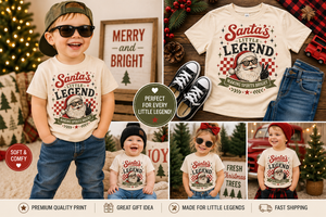Santa's Little Legend Shirt, Toddler Christmas Shirt, Retro Santa Kids Shirt, Baby Christmas Bodysuit, Funny Santa Christmas Tee, Holiday Outfit, Christmas Gift