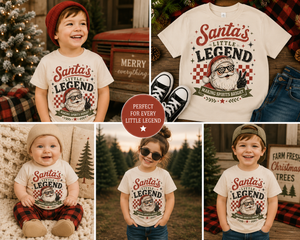 Santa's Little Legend Shirt, Toddler Christmas Shirt, Retro Santa Kids Shirt, Baby Christmas Bodysuit, Funny Santa Christmas Tee, Holiday Outfit, Christmas Gift