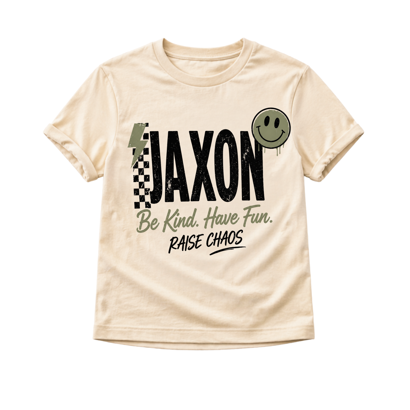 Personalized Kids Name Shirt, Custom Name Toddler Shirt, Personalized Boy Shirt, Custom Graphic Tee, Be Kind Have Fun Raise Chaos Shirt, Toddler Gift