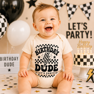 Birthday Shirt for Boys, Birthday Dude Toddler Tee, Kids Birthday Shirt, Checkered Birthday Outfit, Retro Birthday Boy Shirt