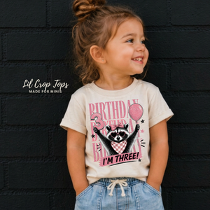 3rd Birthday Shirt Girl, I’m Three Birthday Shirt, Toddler Girl Birthday Tee, Raccoon Birthday Shirt, Third Birthday Outfit for Girls