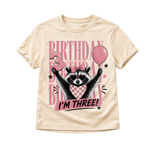 Birthday I'm Three - Racoon