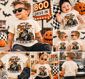 Kids Halloween Shirt, Retro Skeleton Halloween Tee, Toddler Halloween Shirt, Baby Halloween Bodysuit, Spooky Car Shirt for Kids
