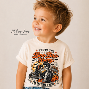 Kids Halloween Shirt, Retro Skeleton Halloween Tee, Toddler Halloween Shirt, Baby Halloween Bodysuit, Spooky Car Shirt for Kids