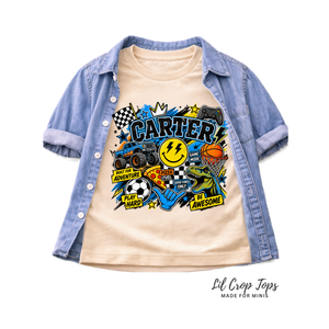 Personalized Boys Shirt, Custom Name Kids Shirt, Toddler Boy Graphic Tee, Personalized Dinosaur Shirt, Custom Birthday Gift for Boy