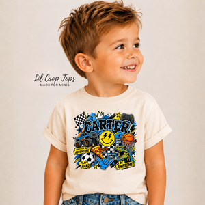 Personalized Boys Shirt, Custom Name Kids Shirt, Toddler Boy Graphic Tee, Personalized Dinosaur Shirt, Custom Birthday Gift for Boy
