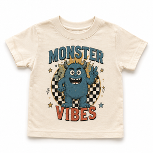 Monster Vibes Shirt, Cute Monster Shirt, Toddler Graphic Tee, Baby Monster Bodysuit, Retro Kids Shirt, Funny Monster Tee, Toddler Outfit