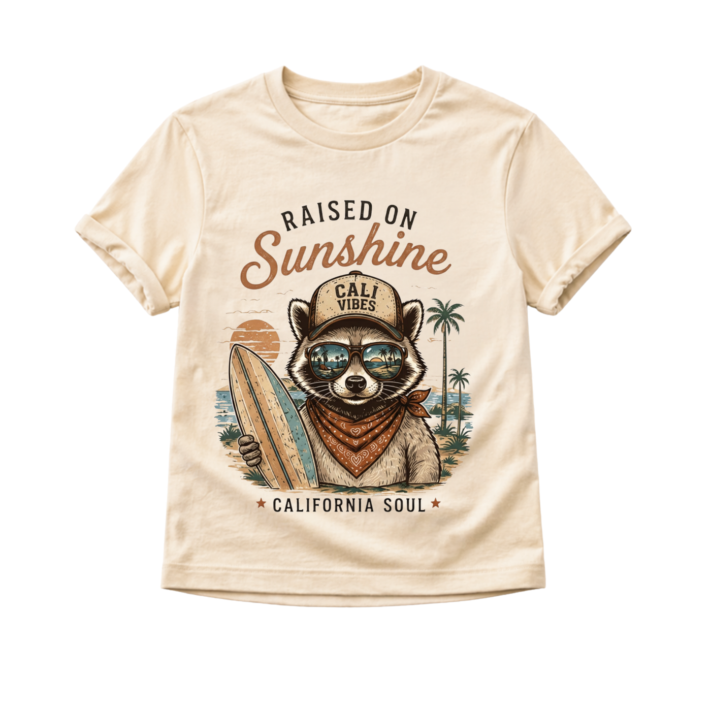 California Kids Shirt, Raised on Sunshine Tee, Toddler California Shirt, California Baby Gift, Beach Kids Shirt, Retro Surf Shirt