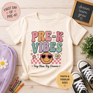 Pre K Vibes Shirt, First Day of Pre K Shirt, Preschool Shirt, Back to School Shirt, Toddler School Shirt, Pre K Outfit, Kids School Tee