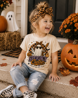 Cute Ghost Halloween Shirt for Kids, Spooky Cutie Toddler Tee, Baby Halloween Bodysuit, Girls Halloween Shirt, Retro Ghost Tee