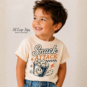 Snack Attack Shirt, Funny Kids Shirt, Popcorn Shirt, Toddler Graphic Tee, Baby Bodysuit, Snack Lover Shirt, Cute Foodie Shirt, Kids Gift